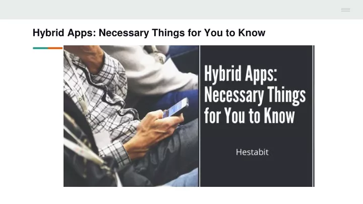 hybrid apps necessary things for you to know