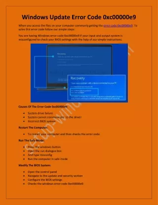 windows update error code 0xc00000e9