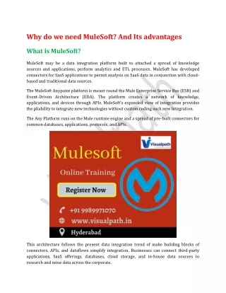 Why do we need MuleSoft? And Its advantages