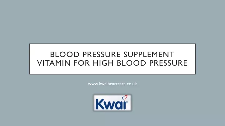 blood pressure supplement vitamin for high blood pressure