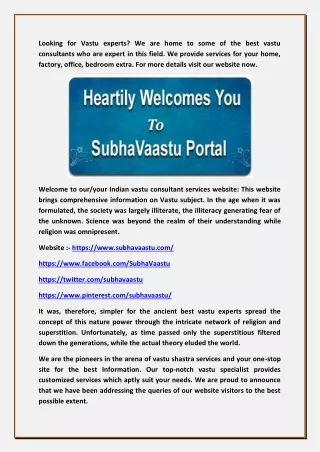 Vastu Consultant In Delhi |- ( Subhavaastu.Com )