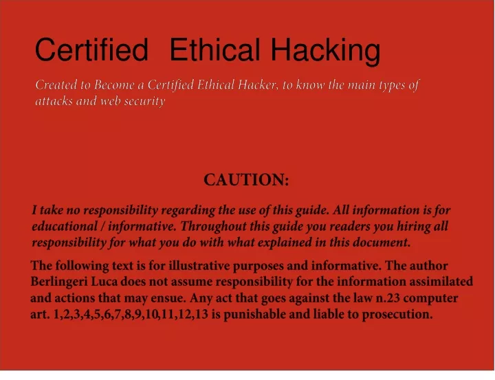 certif i ed ethical h acking