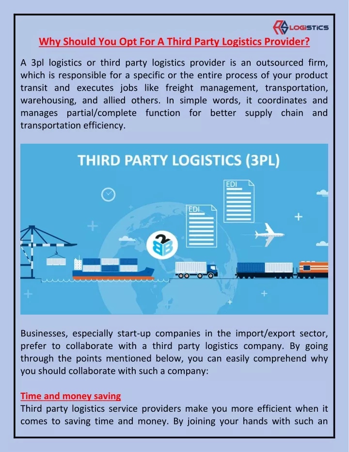 why should you opt for a third party logistics