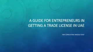 A Guide for Entrepreneurs in Getting a Trade License in UAE