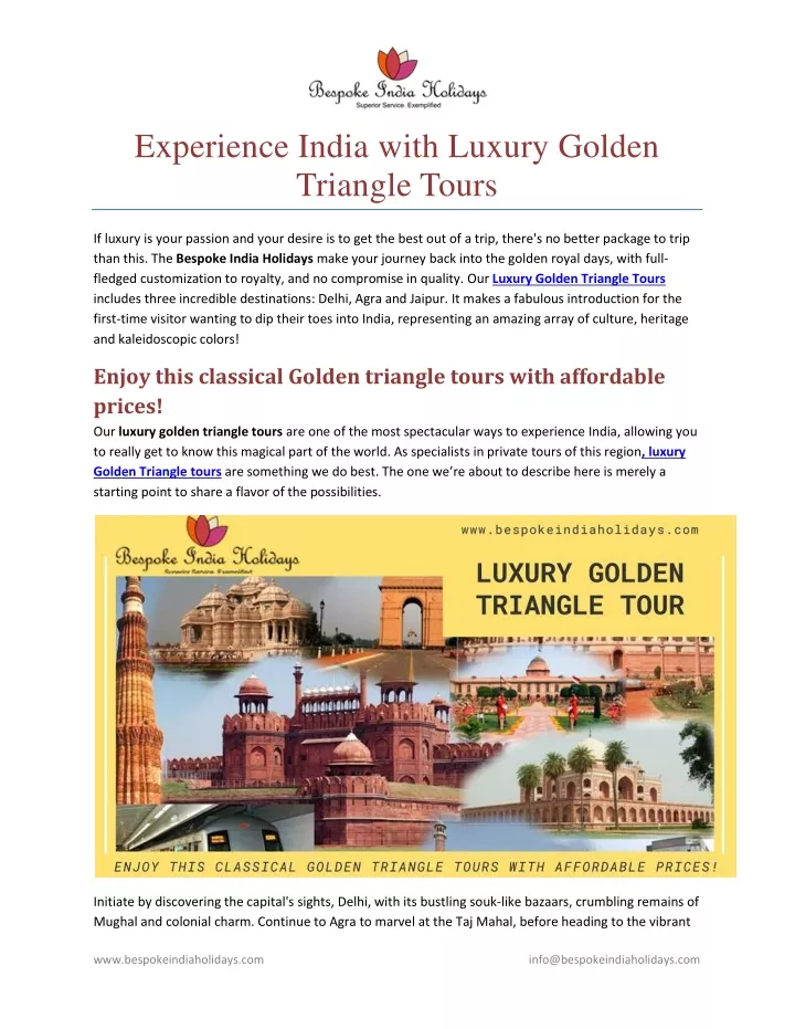 experience india with luxury golden triangle tours