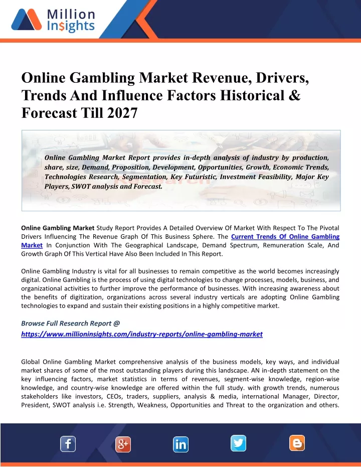 online gambling market revenue drivers trends