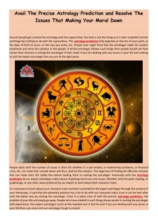 Avail The Precise Astrology Prediction and Resolve The Issues That Making Your Moral Down