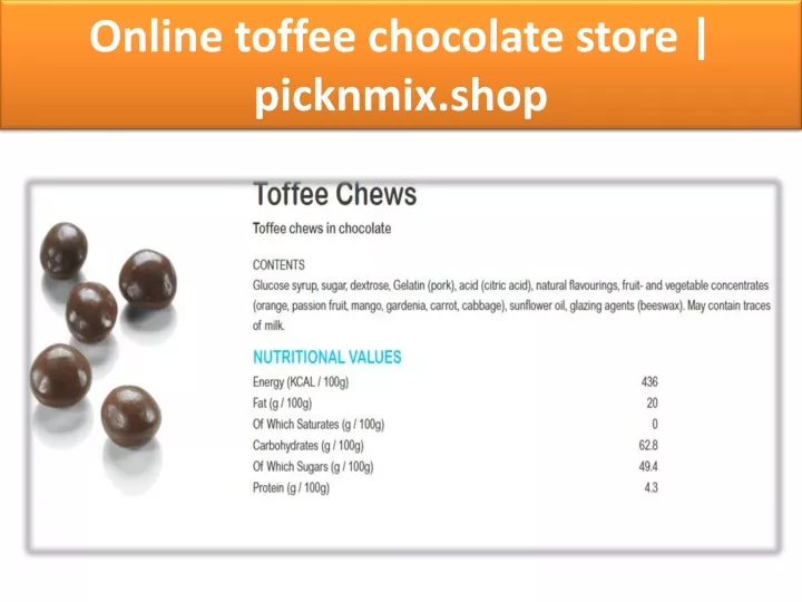 online toffee chocolate store picknmix shop