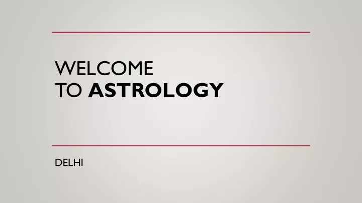 welcome to astrology