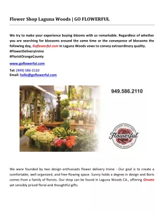 Flower Shop Laguna Woods | GO FLOWERFUL