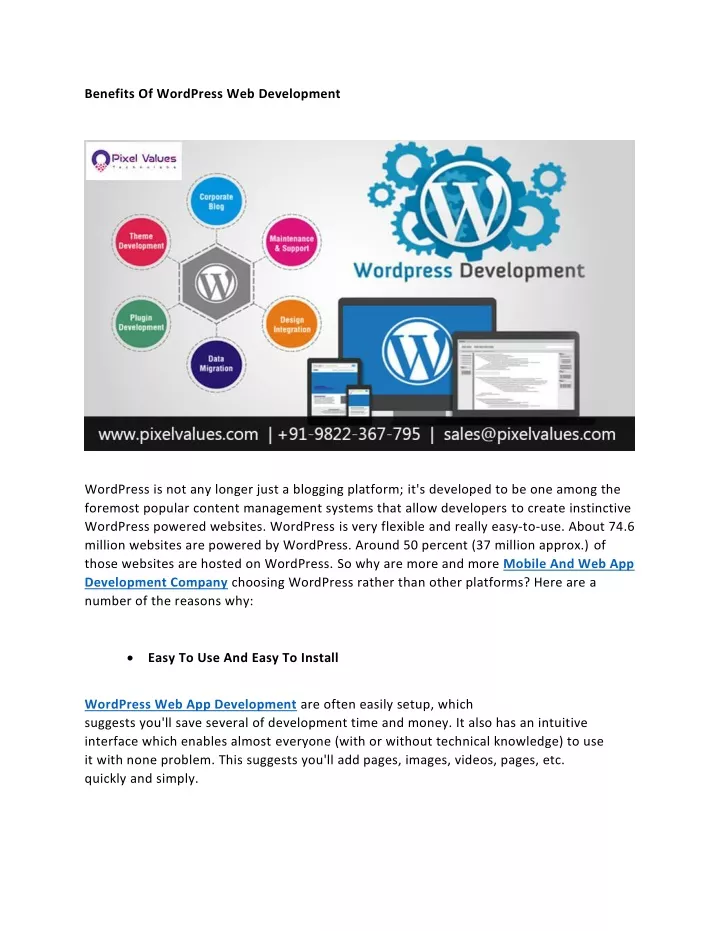benefits of wordpress web development