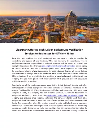 clearstar offering tech driven background