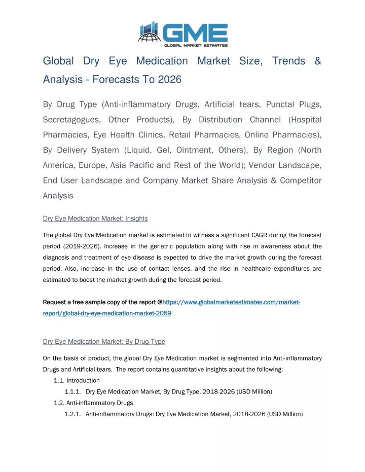 global dry eye medication market size trends