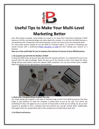 useful tips to make your multi level marketing