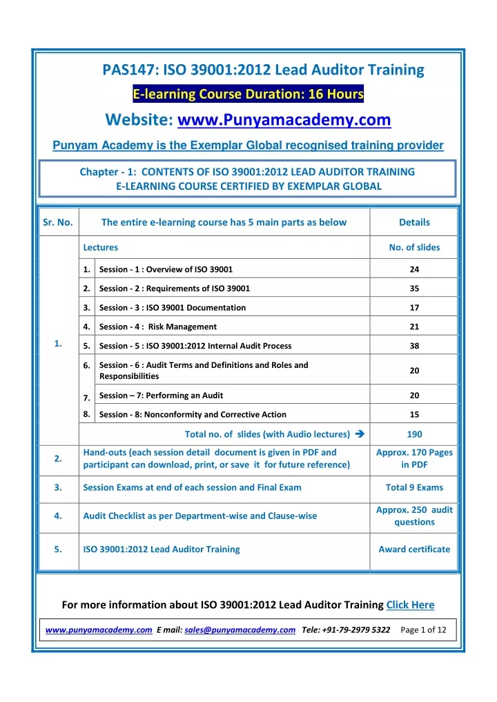 pas147 iso 39001 2012 lead auditor training