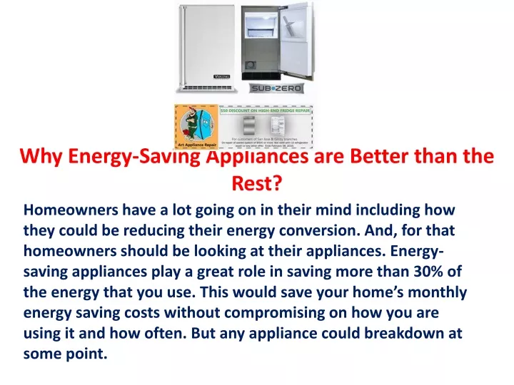 why energy saving appliances are better than the rest