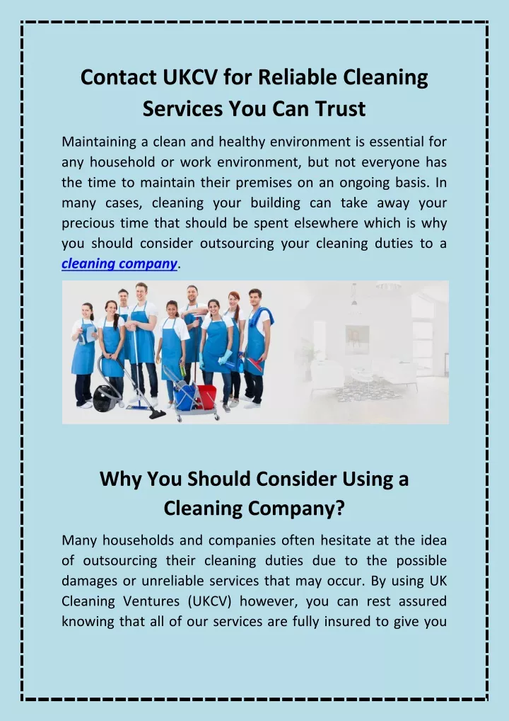 contact ukcv for reliable cleaning services
