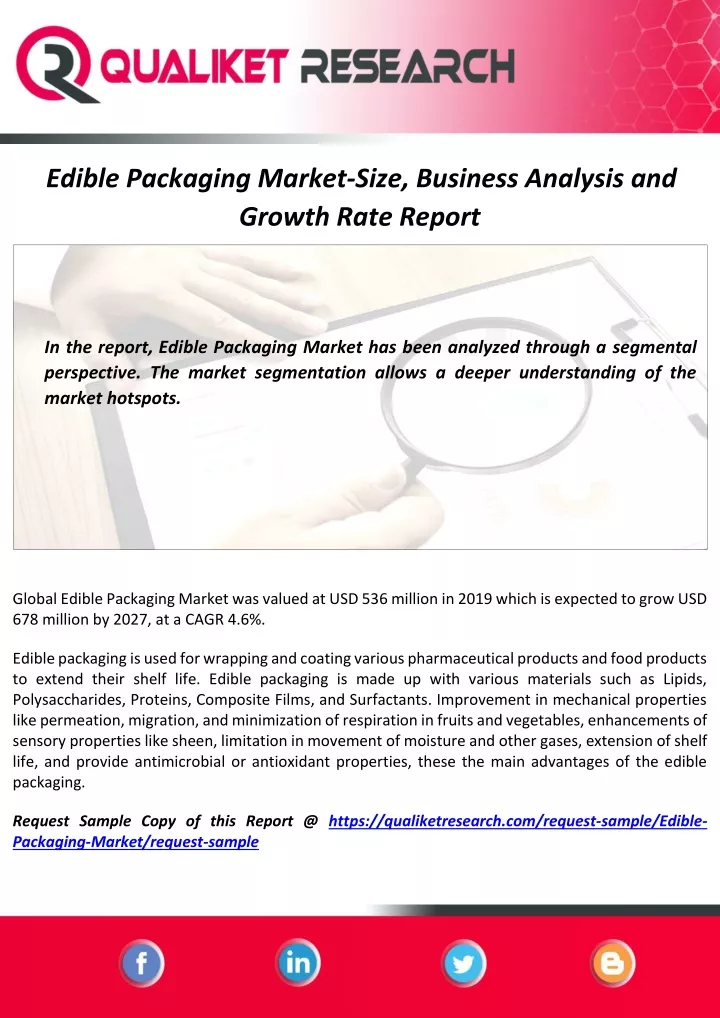edible packaging market size business analysis