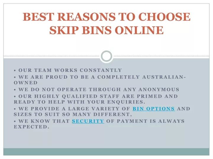 best reasons to choose skip bins online