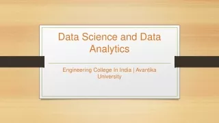data science and data analytics