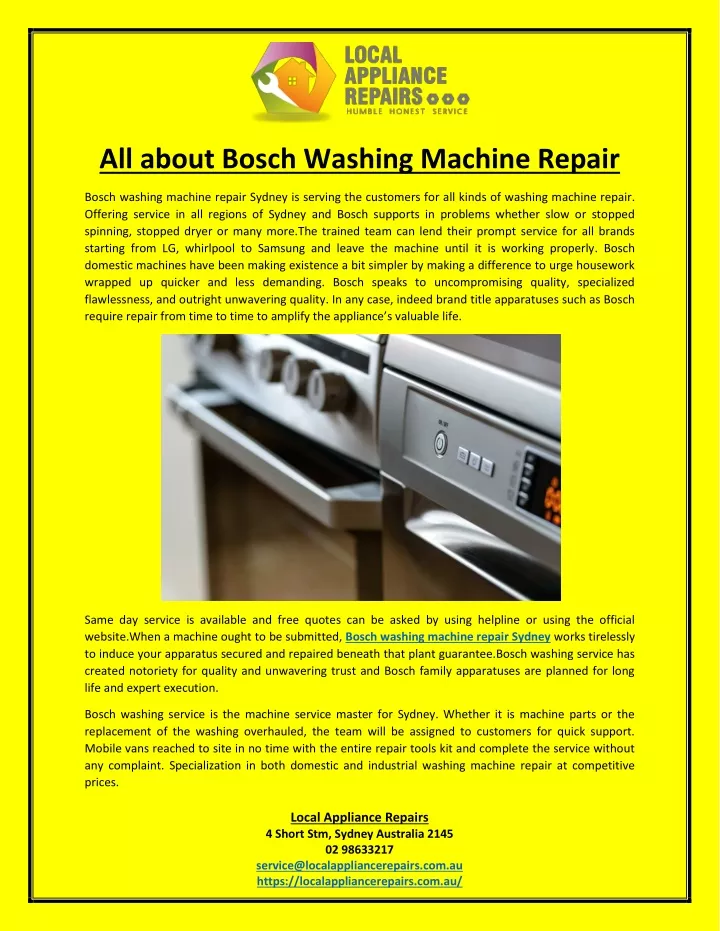 all about bosch washing machine repair