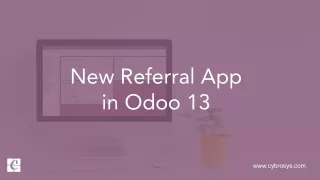 New Referral App in Odoo 13