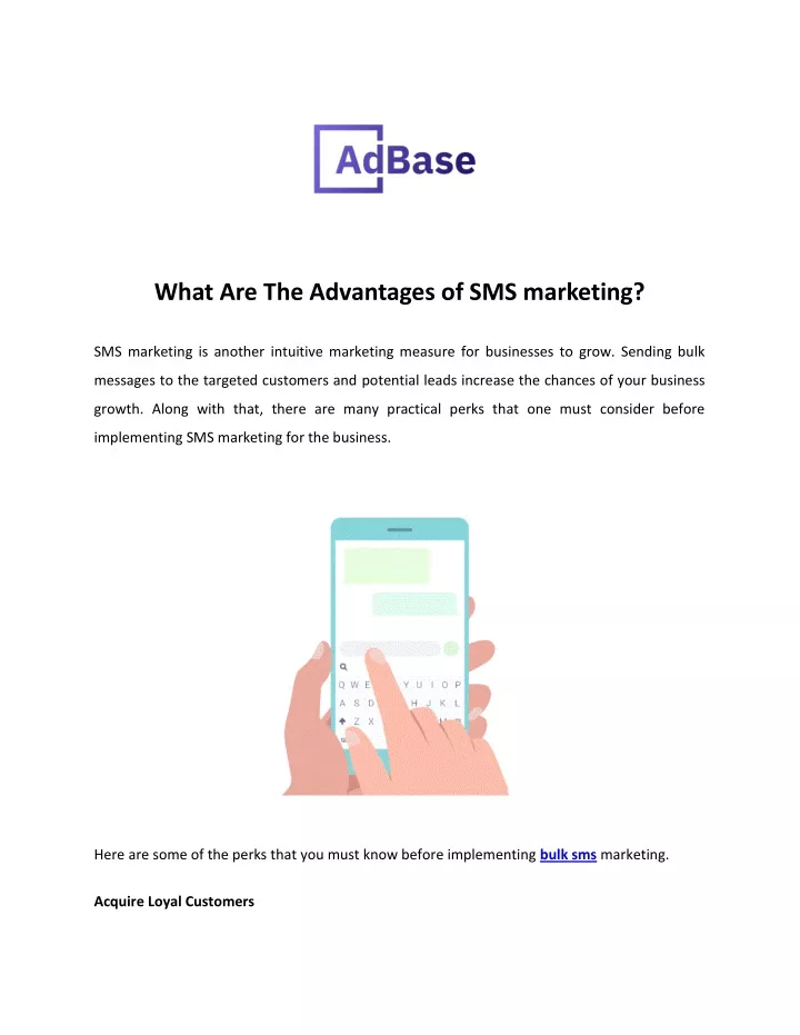 what are the advantages of sms marketing