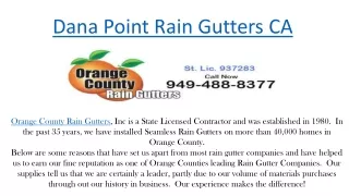 dana point rain gutters ca