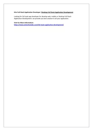 hire full stack application developer desktop