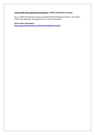 custom html5 web application development html5