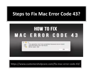 Steps to Fix Mac Error Code 43