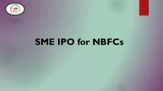 SME IPO for NBFCs