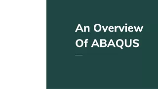 an overview of abaqus