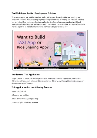 taxi mobile application development solution