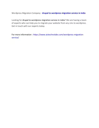 wordpress migration company drupal to wordpress