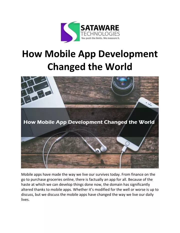 how mobile app development changed the world