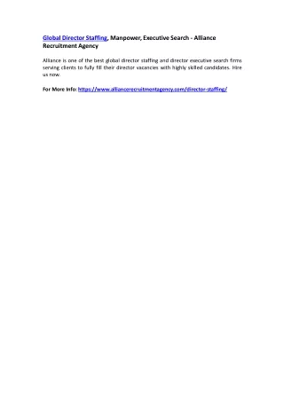 global director staffing manpower executive