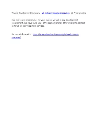 yii web development company yii web development