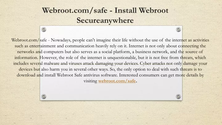 webroot com safe install webroot secureanywhere