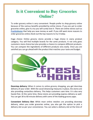 is it convenient to buy groceries online