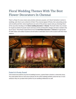 floral wedding themes with the best flower