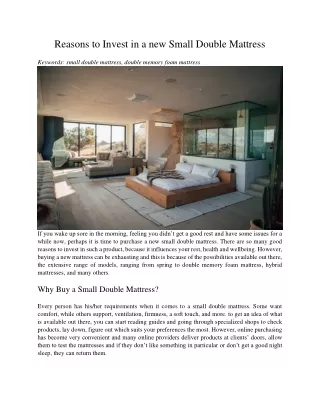 reasons to invest in a new small double mattress