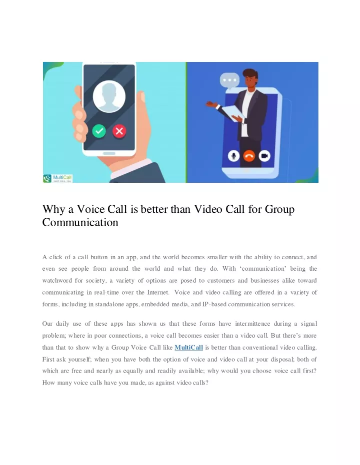 why a voice call is better than video call