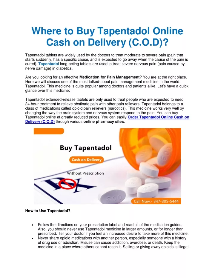 where to buy tapentadol online cash on delivery