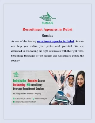 recruitment agencies in dubai sundus