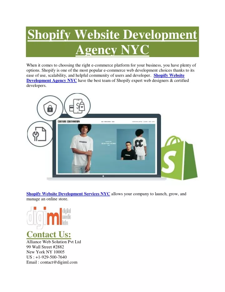 shopify website development agency nyc when