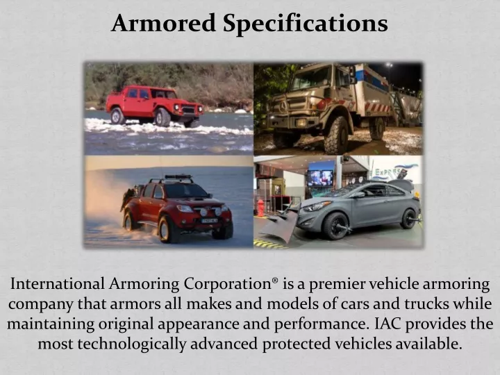 armored specifications