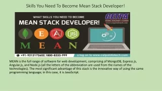 Skills You Need To Become Mean Stack Developer!