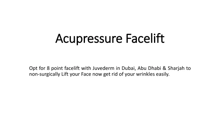 acupressure facelift