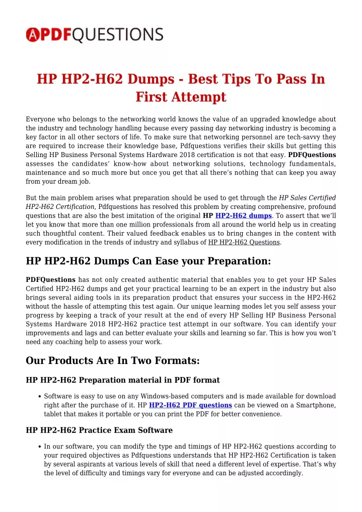 hp hp2 h62 dumps best tips to pass in first